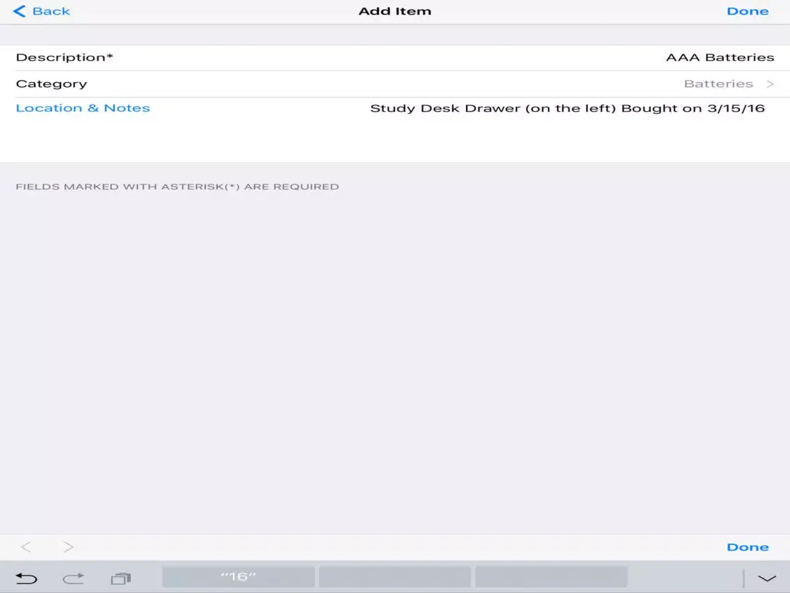 Screenshot di Personal Inventory Tracker iPad 