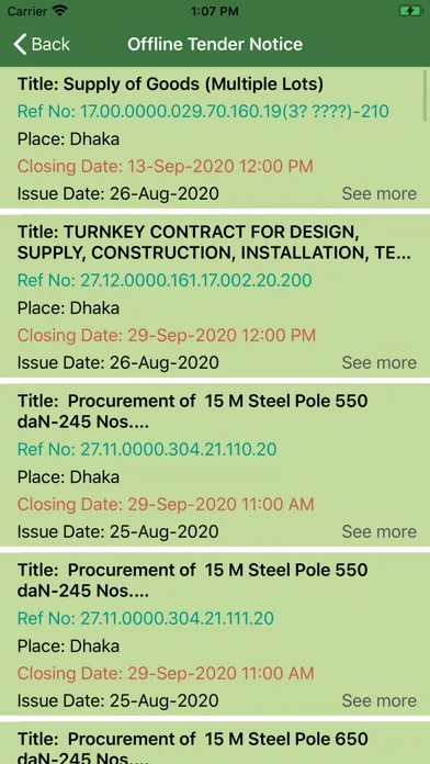 Public Procurement Screenshots