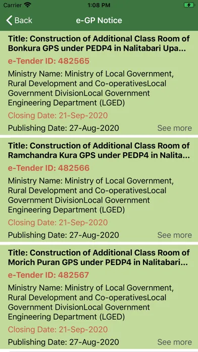 Public Procurement Screenshots