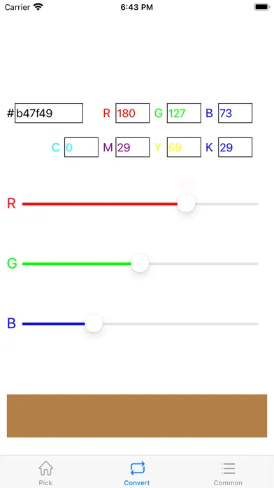 Color Tools - RGB, CMYK, HSV スクリーンショット