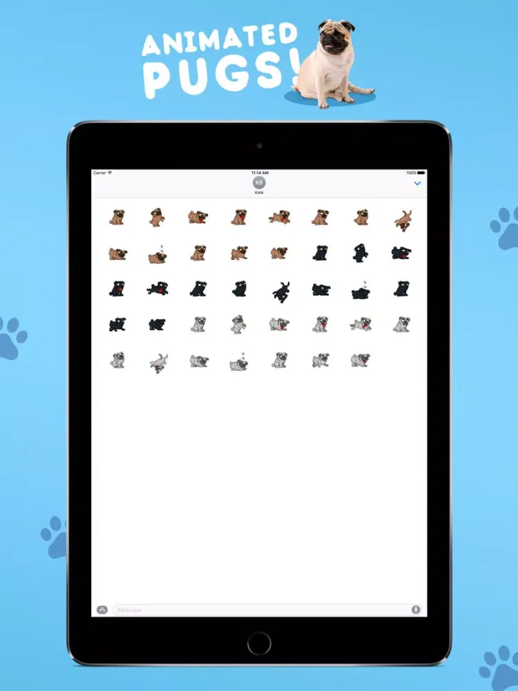 Sticky Pug - Animated iPad  スクリーンショット