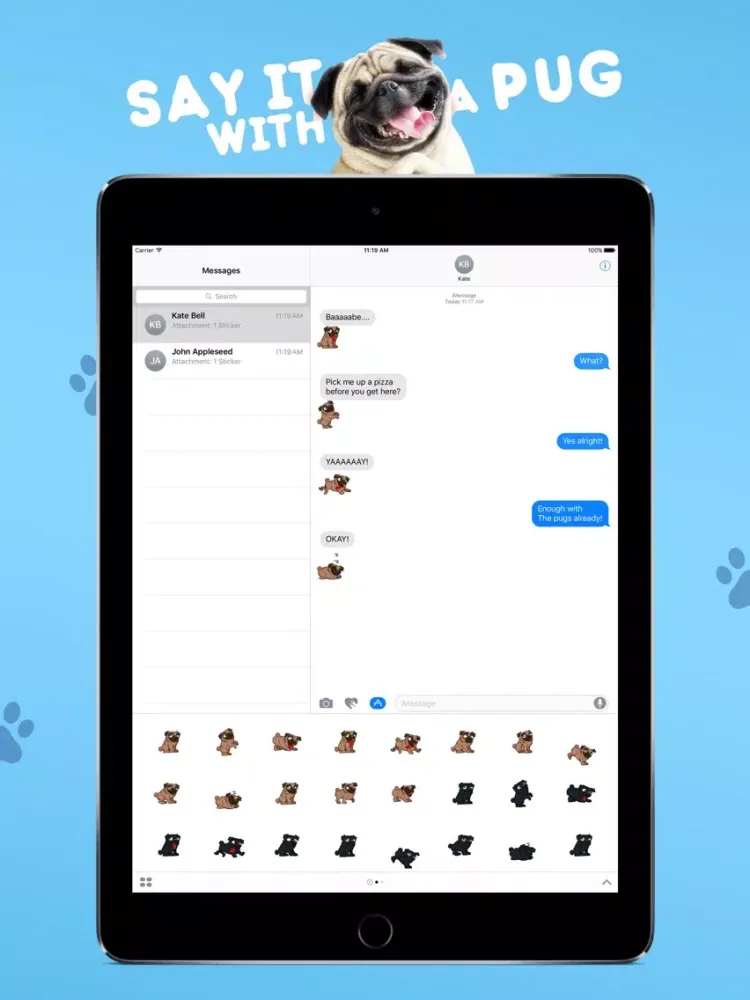 Sticky Pug - Animated iPad  スクリーンショット
