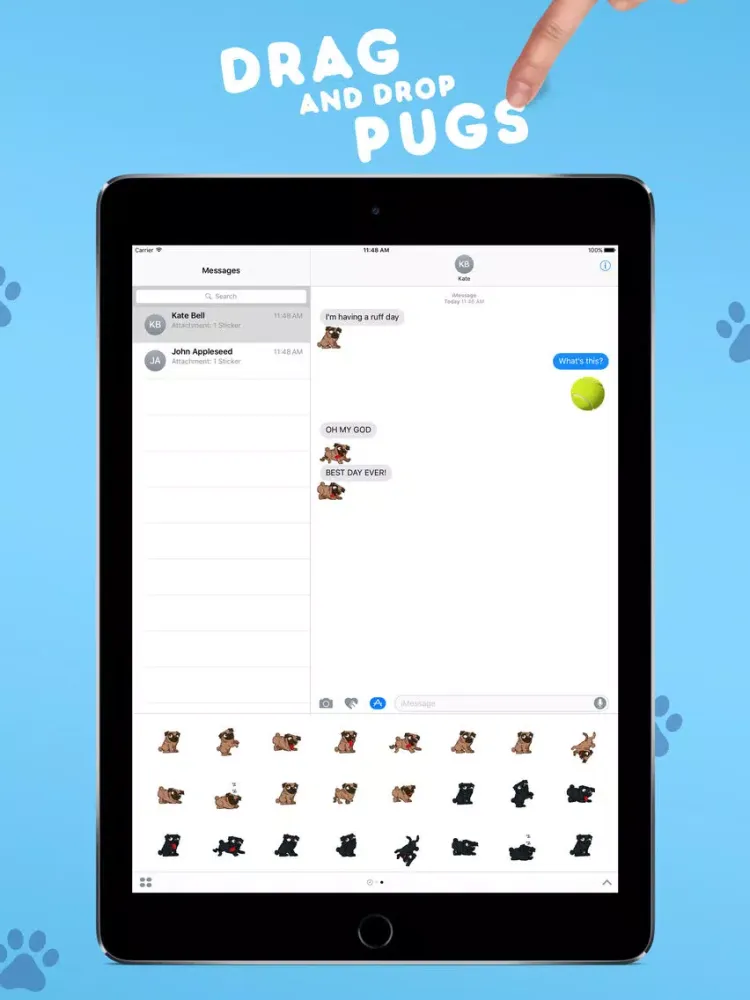 Sticky Pug - Animated iPad  スクリーンショット