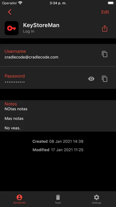 Capturas de tela do KeyStoreMan • Passwords safe
