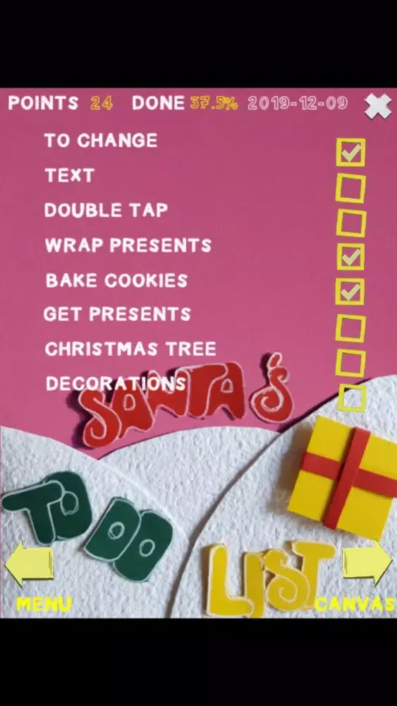 Tangkapan skrin Santa's to do list