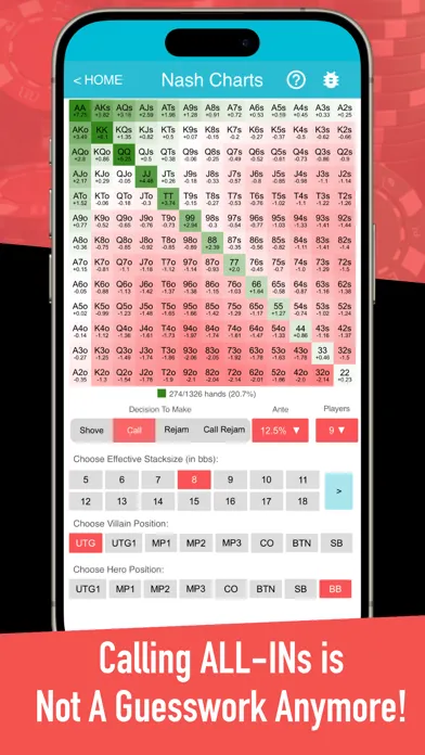 Preflop+ Poker GTO Nash Charts Screenshots
