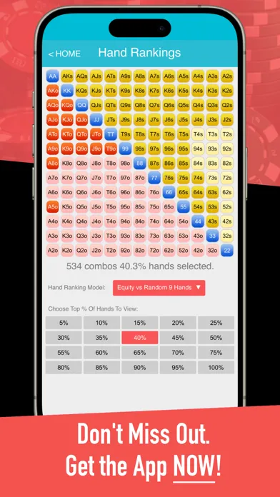 Preflop+ Poker GTO Nash Charts Screenshots