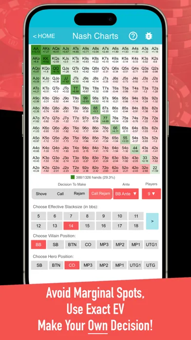 Preflop+ Poker GTO Nash Charts Screenshots