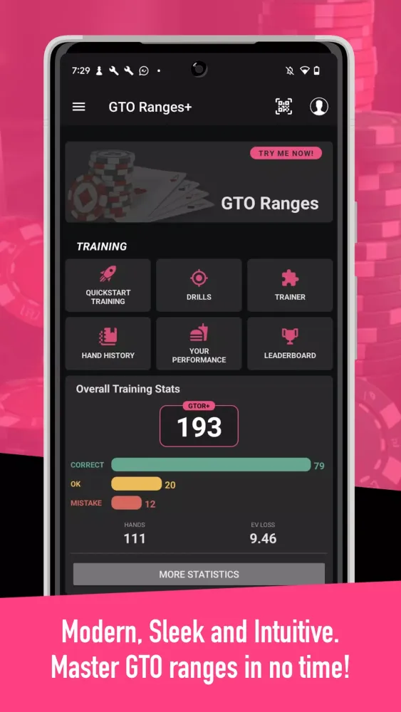 Screenshot di GTO Ranges+