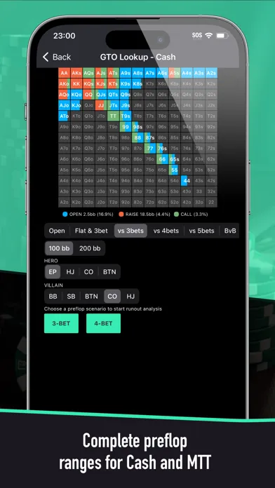 Zrzuty ekranu Poker Solver+ - GTO Lookup
