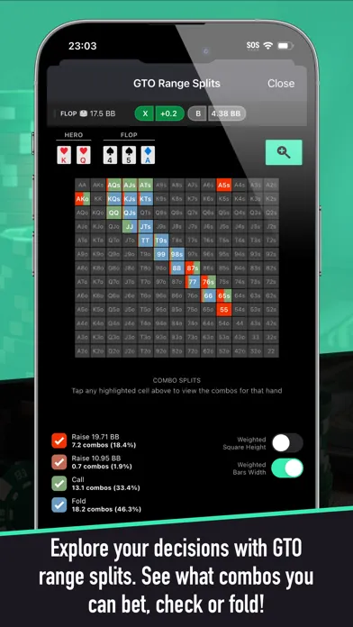Zrzuty ekranu Poker Solver+ - GTO Lookup