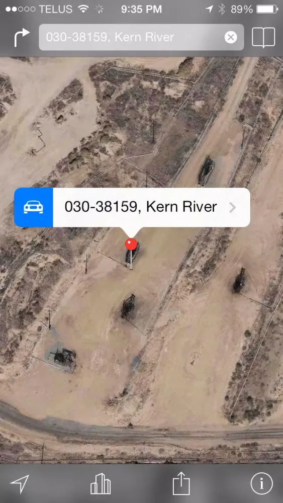 ภาพหน้าจอของ California Oil Well Locator