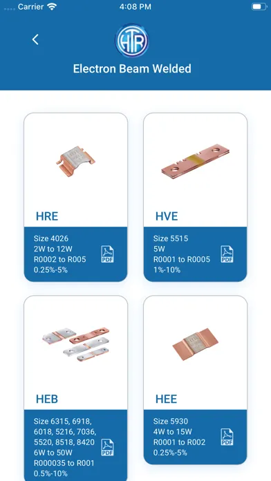 ภาพหน้าจอของ HTR Resistor Finder