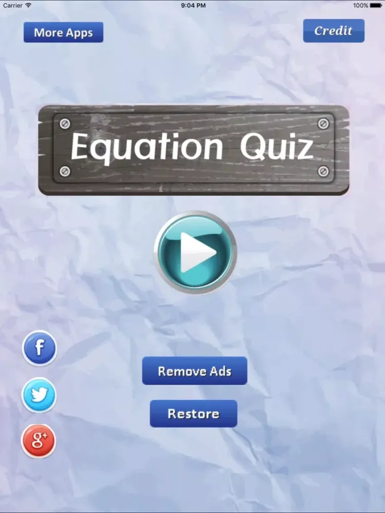 Equation Quiz iPad 应用截图