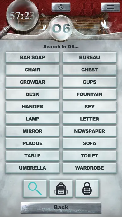 Capturas de tela do Mystery House Companion App