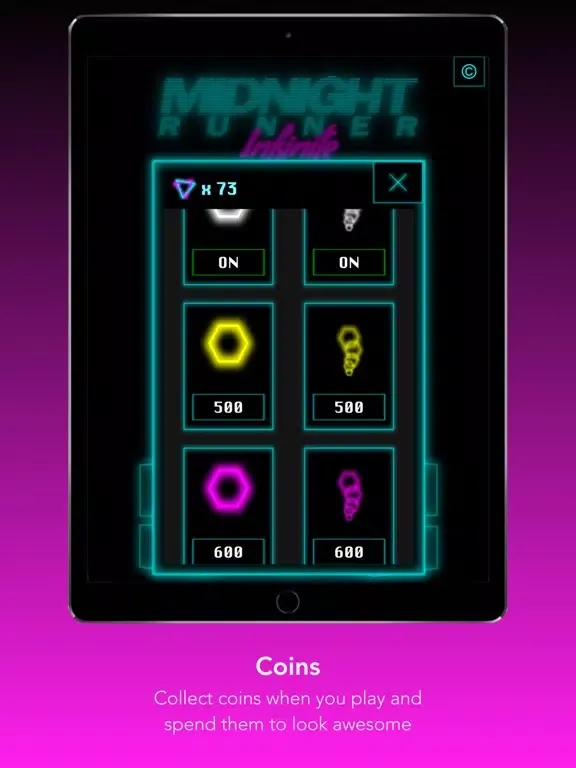 Tangkapan layar Midnight Runner Infinite iPad 