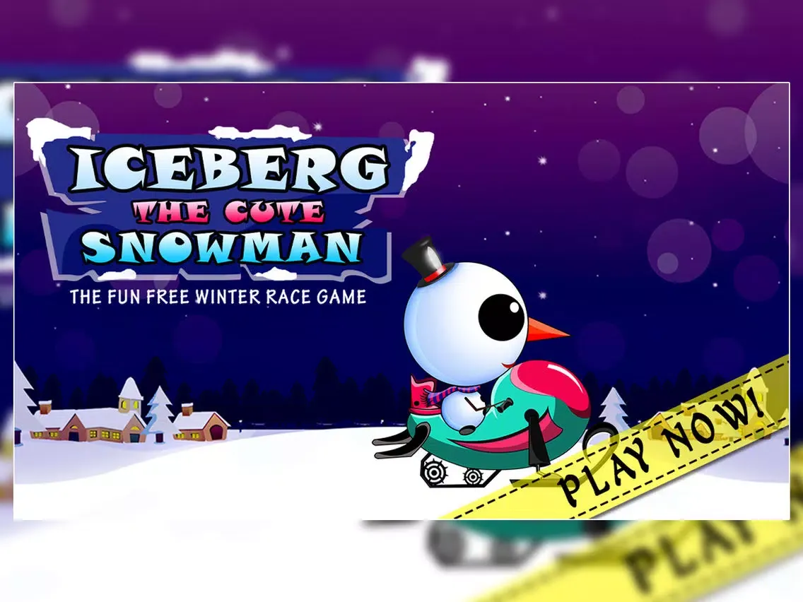 Iceberg the Cute Snow Man : The Fun Free Winter Race Game - Free Edition iPad  Screenshots