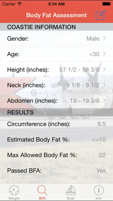 Скриншоты Coast Guard Fitness Calculator