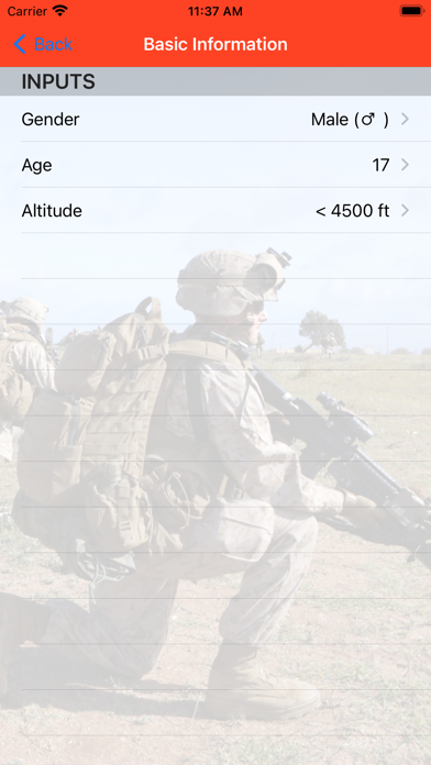 Tangkapan layar Fitness Calc for Marines