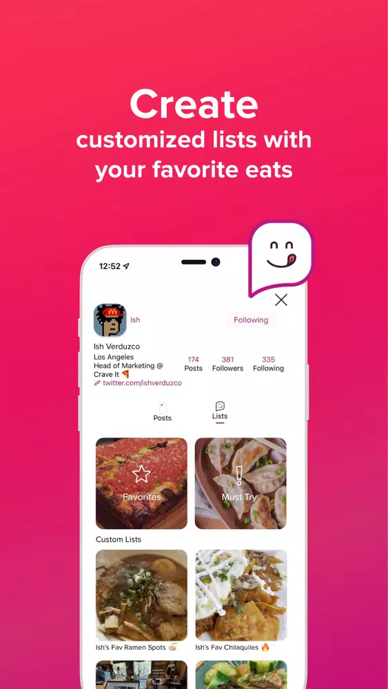 Tangkapan skrin Crave It: A Social Food App