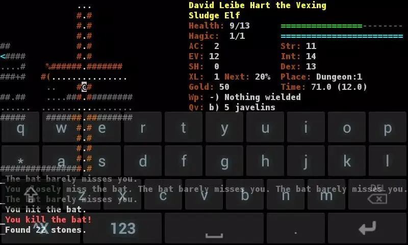 Tangkapan skrin Dungeon Crawl:SS (ASCII)