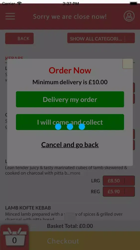Tangkapan skrin Crayford Kebabs