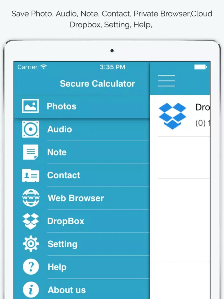 Private Calculator - File Hider, Secret Photos, Browser, Contacts, Notes, Audio, Video iPad  स्क्रीनशॉट