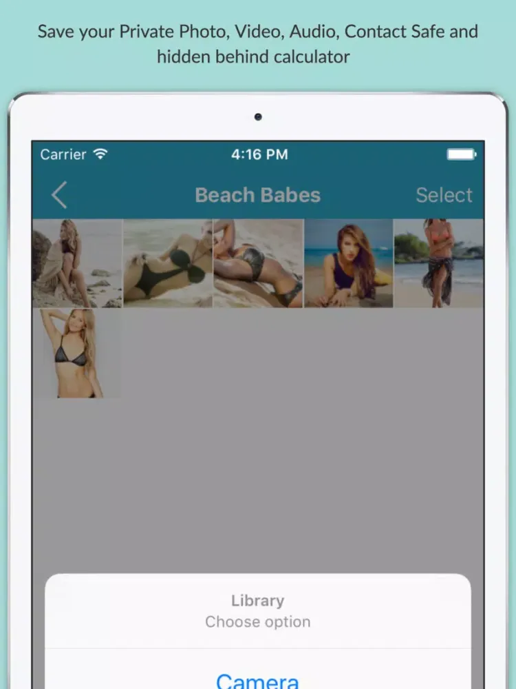 Private Calculator - File Hider, Secret Photos, Browser, Contacts, Notes, Audio, Video iPad  स्क्रीनशॉट