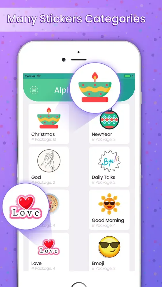 Zrzuty ekranu Alpha Stickers for WhatsApp