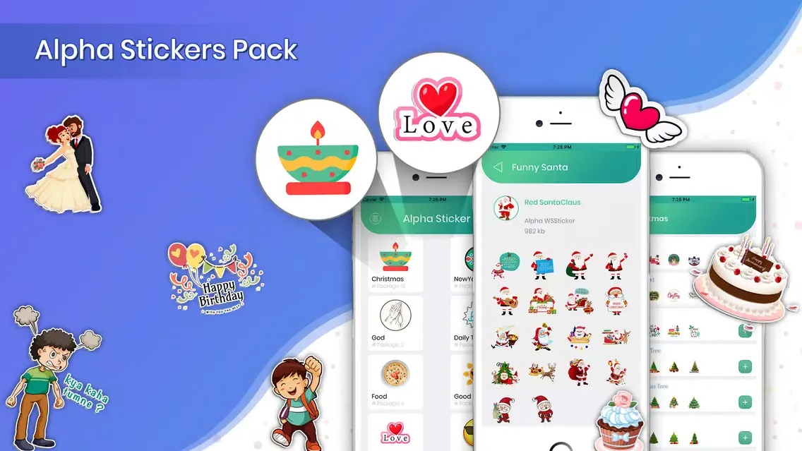 Zrzuty ekranu Alpha Stickers for WhatsApp