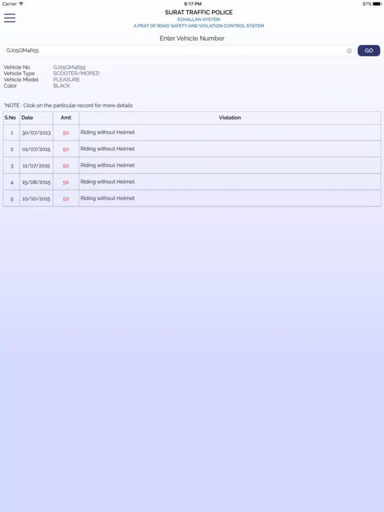 E-Challan SURAT City iPad  スクリーンショット