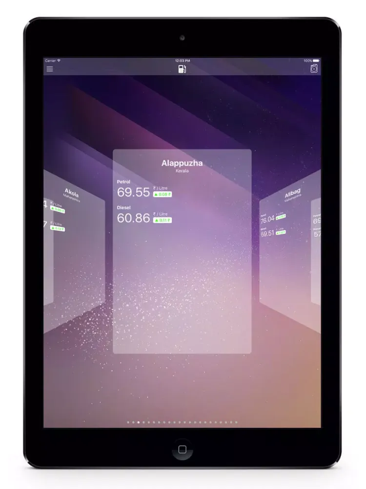 Capturas de tela do Online Fuel Price Pro India iPad 