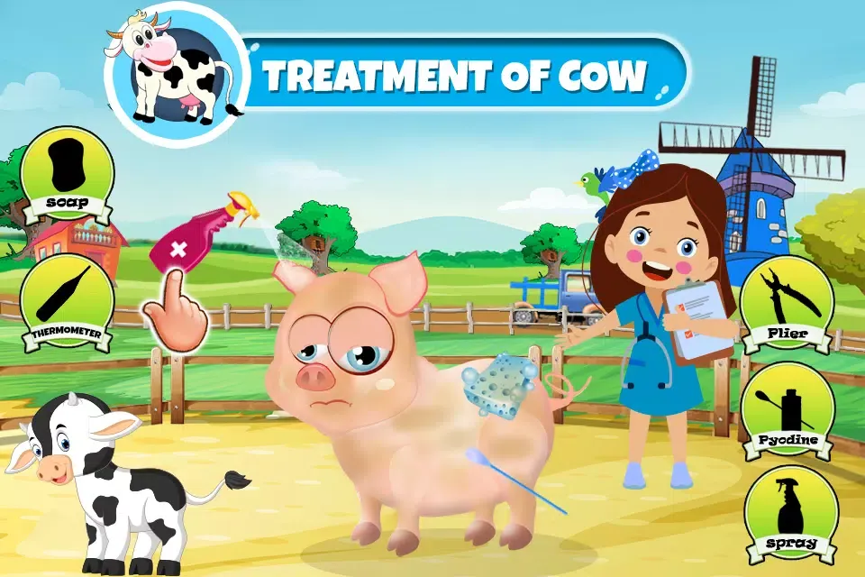 Kids Farm Animals Doctor Game Screenshots