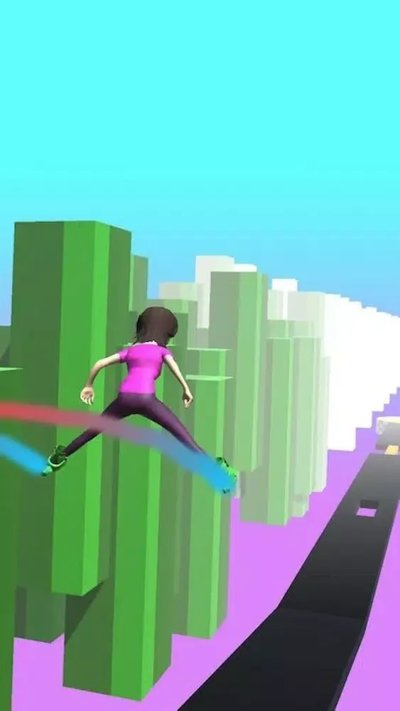 Tangkapan skrin Sky Parkour Roller -Skate Run