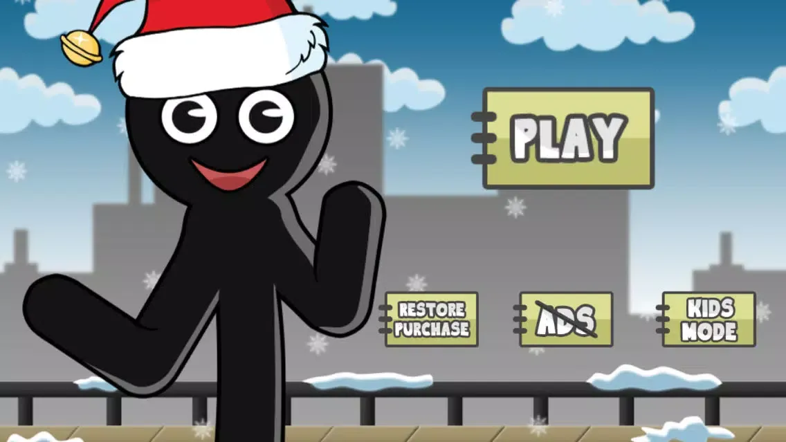 Stick-Man Santa-Claus Holiday Town Dash for Kid-s স্ক্রিনশট