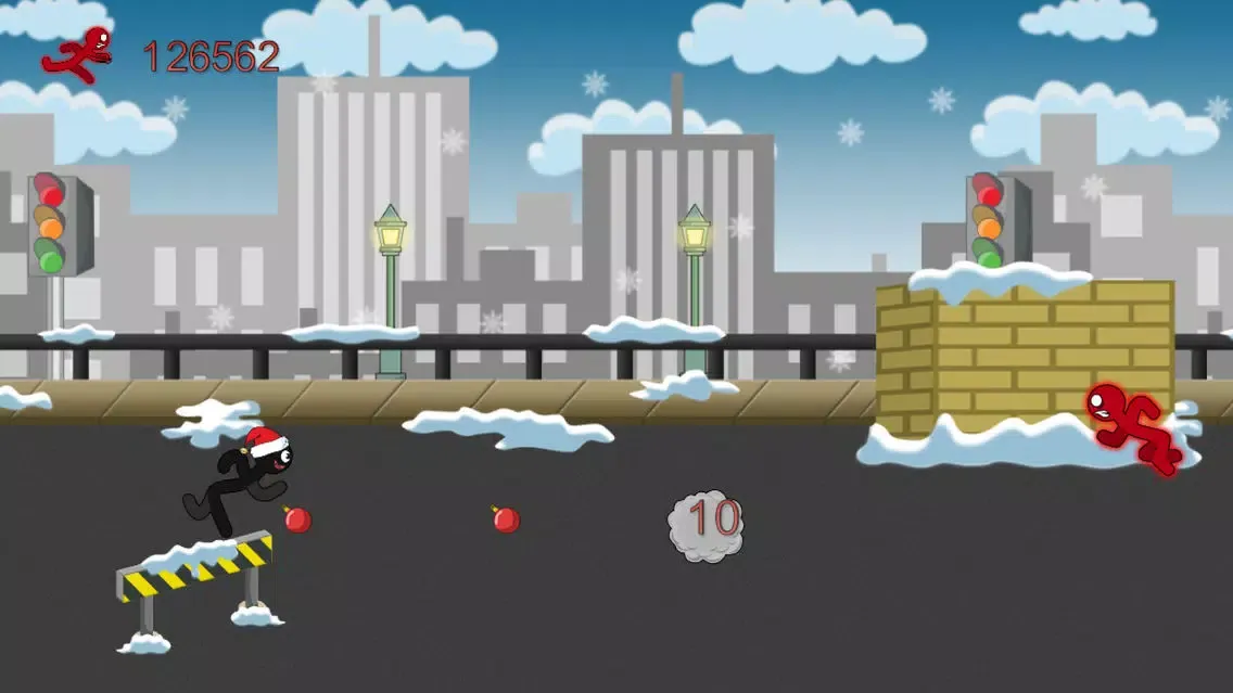 Stick-Man Santa-Claus Holiday Town Dash for Kid-s স্ক্রিনশট