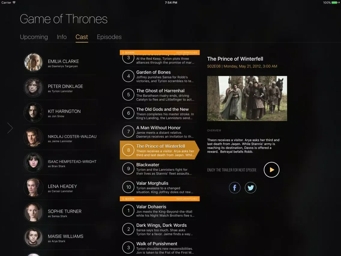 Capturas de pantalla de TeeVee 3 - Your TV Shows Guru iPad 