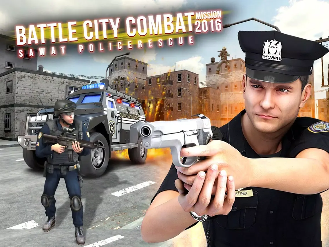 Captures d'écran de Battle City Combat:SWAT Police Rescue Mission 2016 iPad 