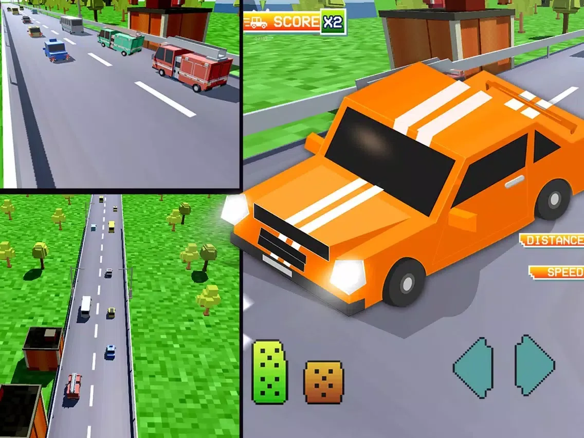 Blocky Traffic Racer On Highway-Parking & Driving iPad  Screenshots