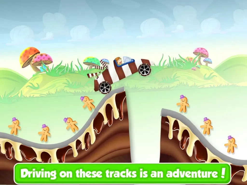 Ảnh chụp màn hình của Chocolate Candy Car Racing - Kids Xtreme 4wd Rally on Hillbilly Candy Land Factory iPad 