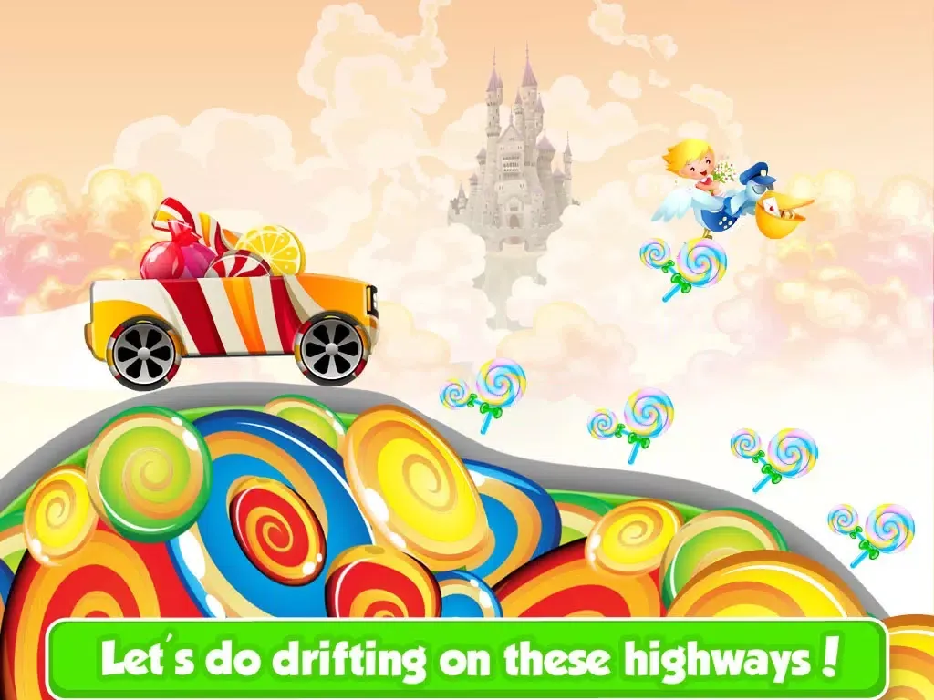 Ảnh chụp màn hình của Chocolate Candy Car Racing - Kids Xtreme 4wd Rally on Hillbilly Candy Land Factory iPad 