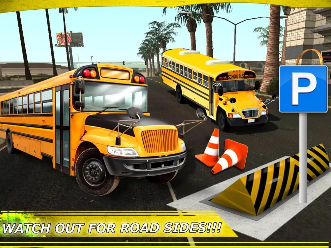 High School Bus Parking Test 3D Simulator Edition iPad  Screenshots