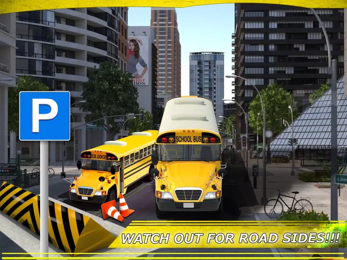 High School Bus Parking Test 3D Simulator Edition iPad  Screenshots
