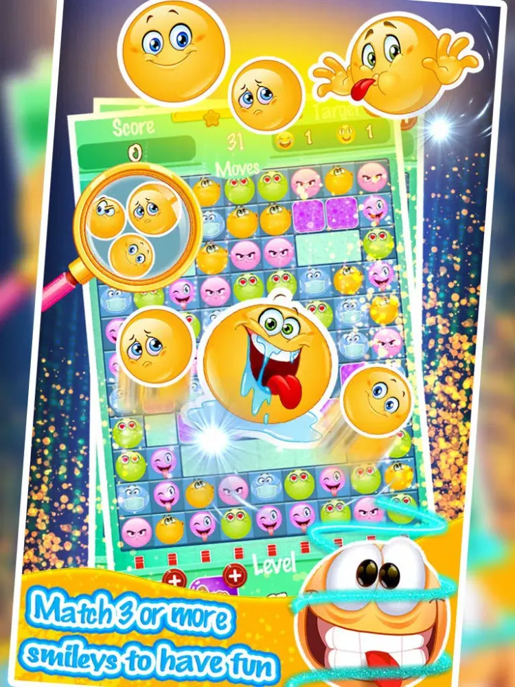 Emoji Crush Match Game - Emoji Crush - A match 3 puzzle game for Christmas holiday season! iPad  Screenshots
