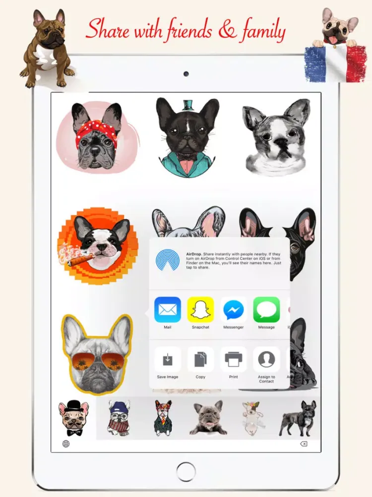 French Bulldog Emoji Stickers iPad  Ekran Görüntüleri