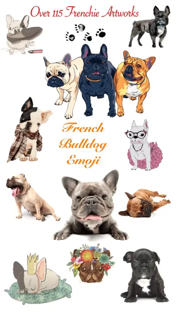 French Bulldog Emoji Stickers Ekran Görüntüleri
