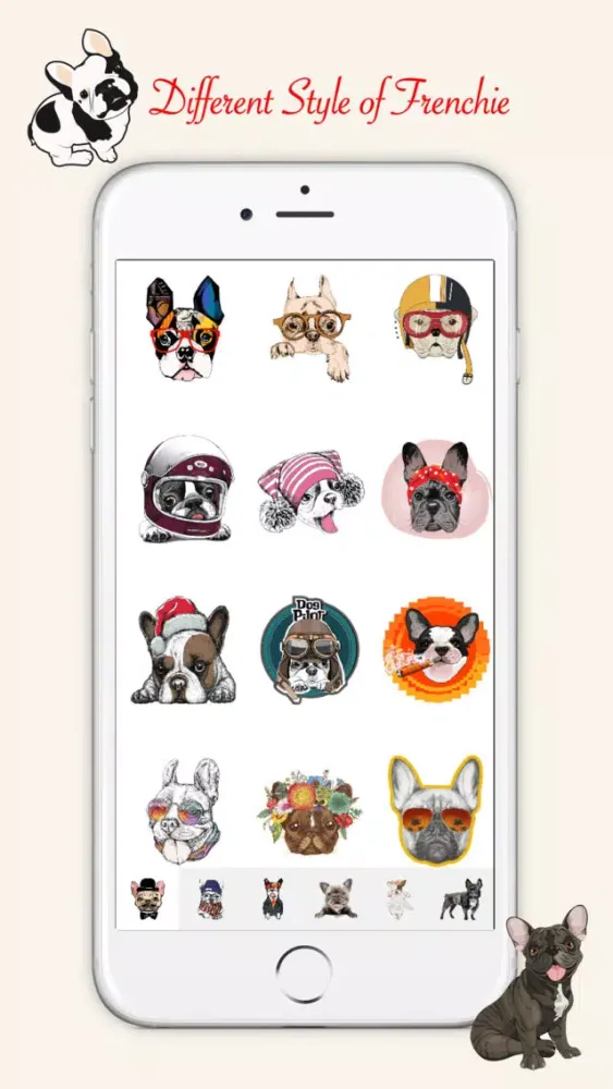 French Bulldog Emoji Stickers Ekran Görüntüleri