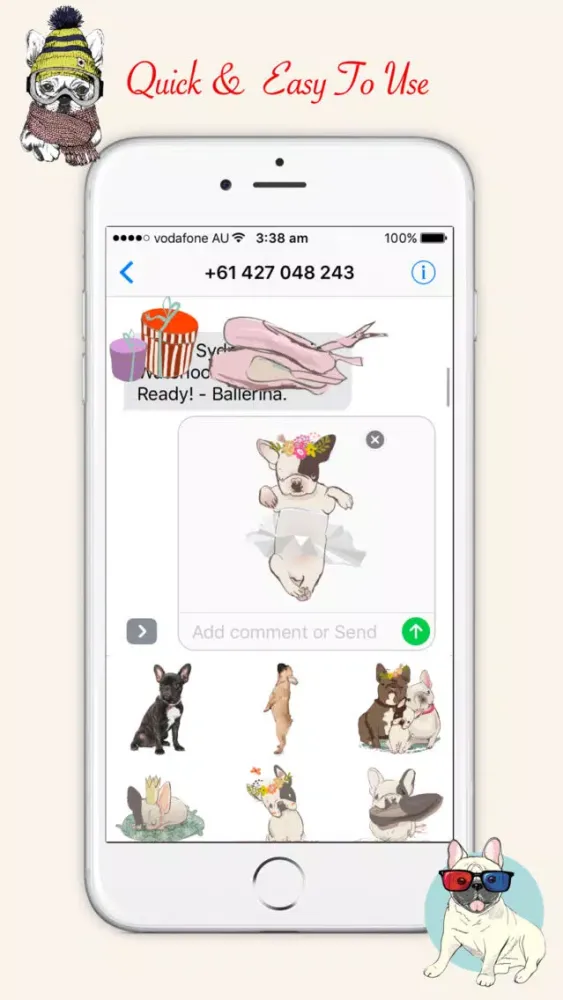French Bulldog Emoji Stickers Ekran Görüntüleri
