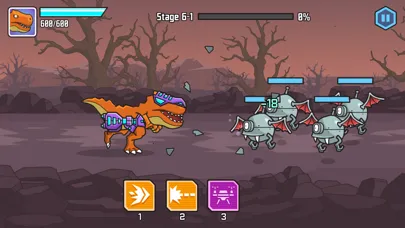 ภาพหน้าจอของ CyberDino: T-Rex vs. Robots