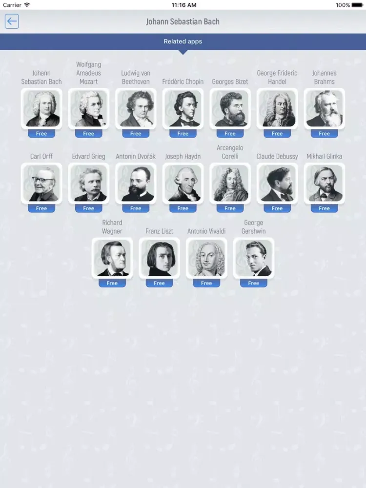 Johann Bach - Classical Music Full iPad  Screenshots